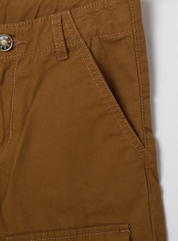 Boys Solid Woven Shorts