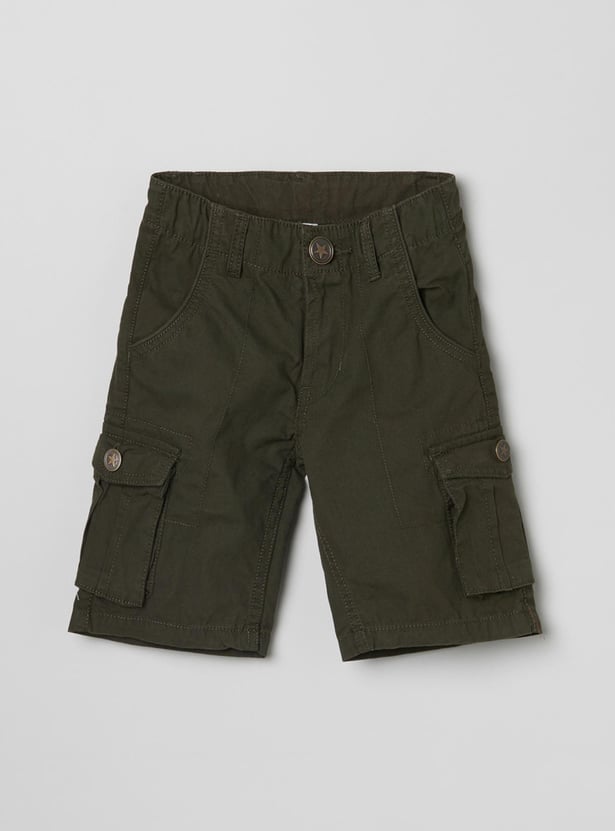 Boys Solid Woven Shorts