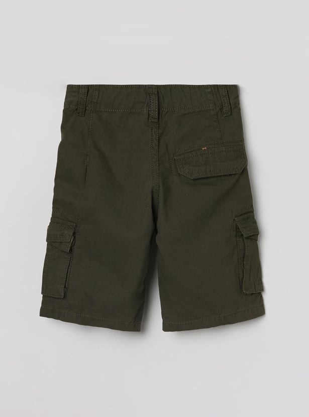 Boys Solid Woven Shorts