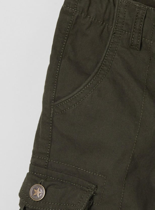 Boys Solid Woven Shorts
