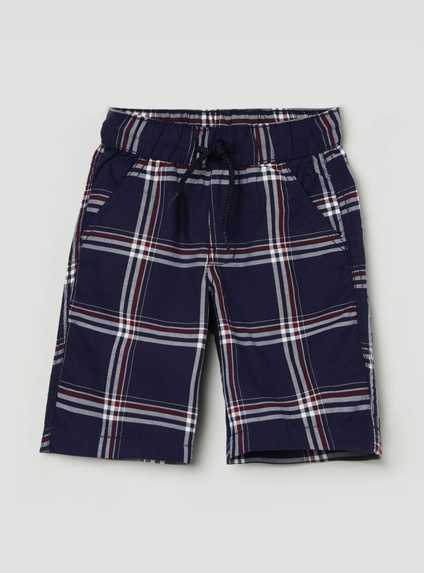 Boys Checked Bermuda Shorts