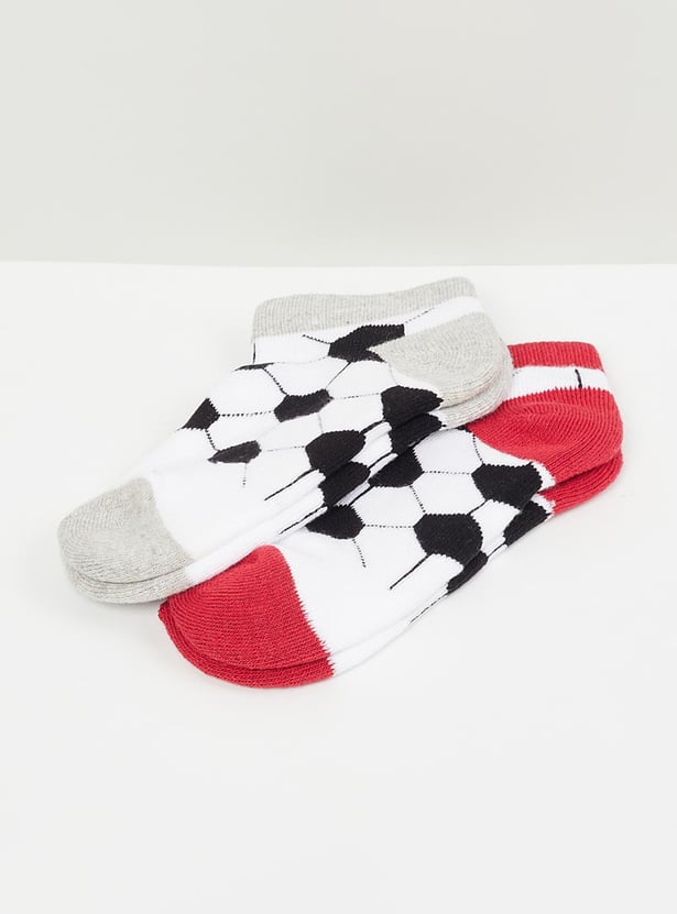 Boys Patterned Ankle-Length Socks - Pack of 2