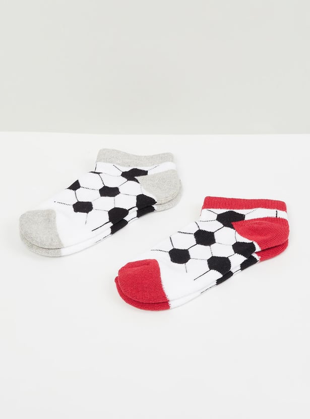 Boys Patterned Ankle-Length Socks - Pack of 2