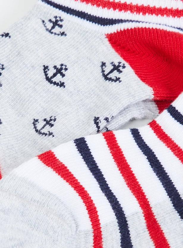 Boys Woven Design Socks - Pack of 2