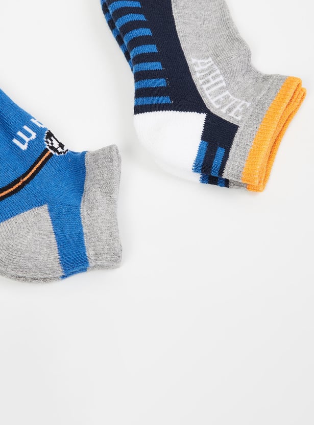 MAX Boys Textured Knit Socks - Pack of 2