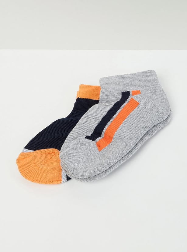 Boys Woven Design Socks - Pack of 2