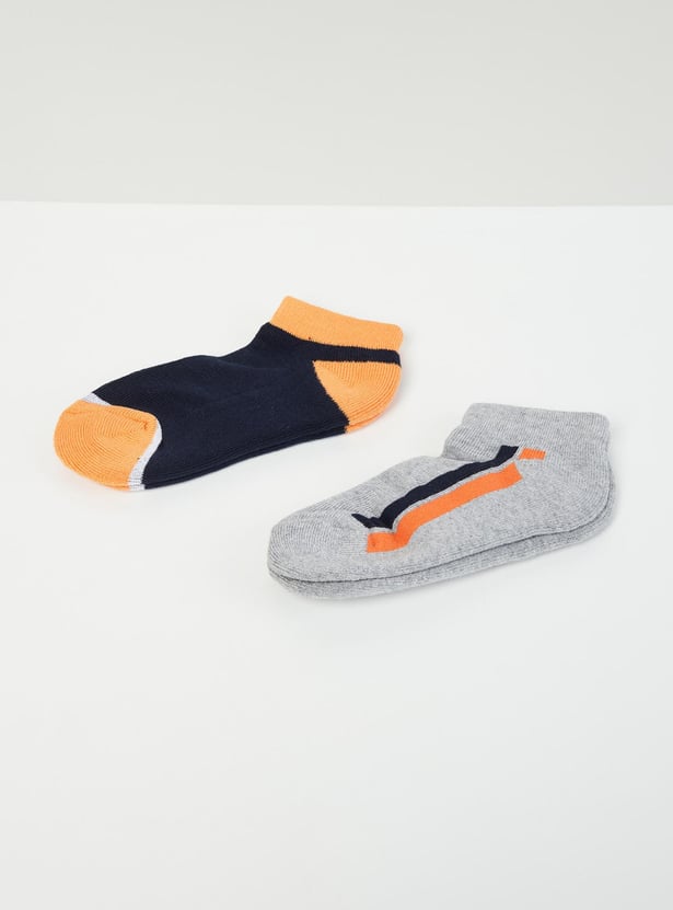 Boys Woven Design Socks - Pack of 2