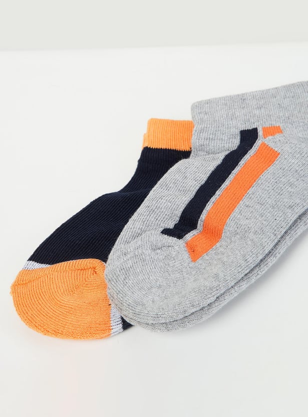 Boys Woven Design Socks - Pack of 2