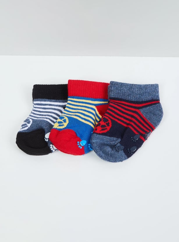 Boys Printed Ankle Length Socks - Pack of 3