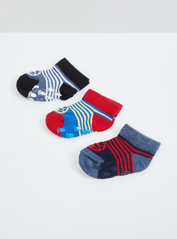 Boys Printed Ankle Length Socks - Pack of 3