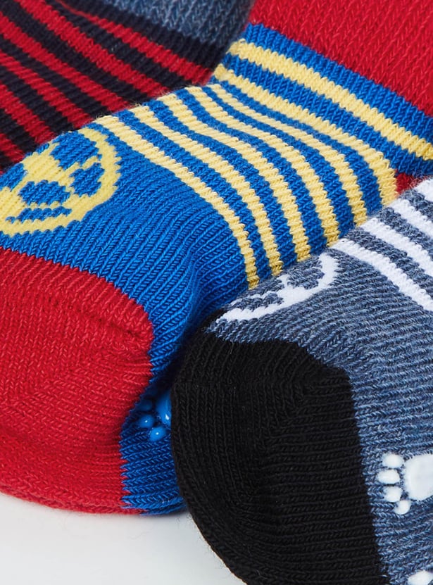 Boys Printed Ankle Length Socks - Pack Of 3
