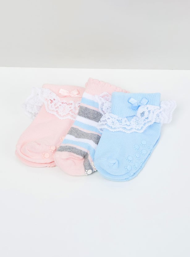 MAX Girls Jacquard Socks- Pack of 3