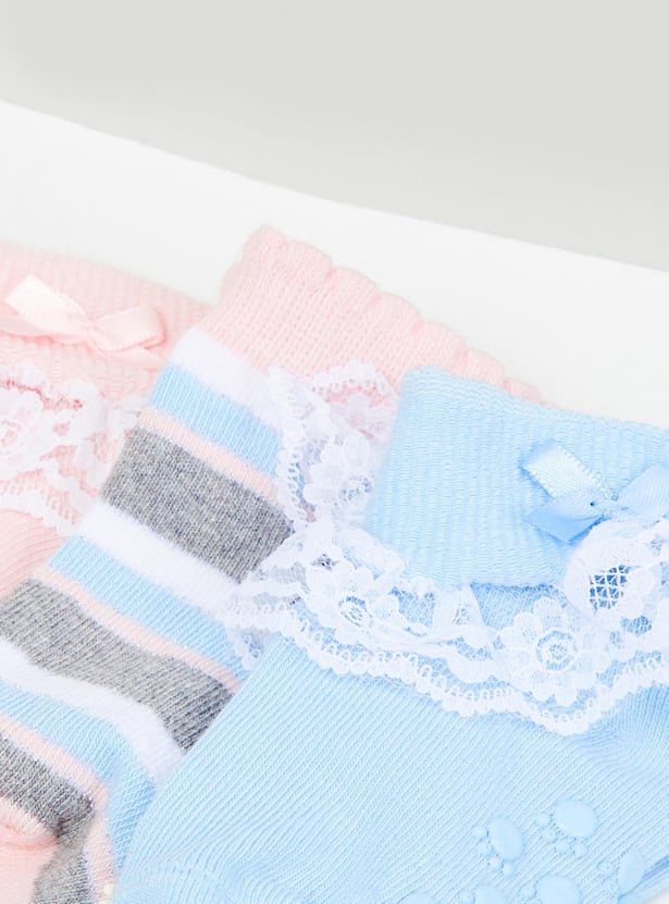 MAX Girls Jacquard Socks- Pack of 3
