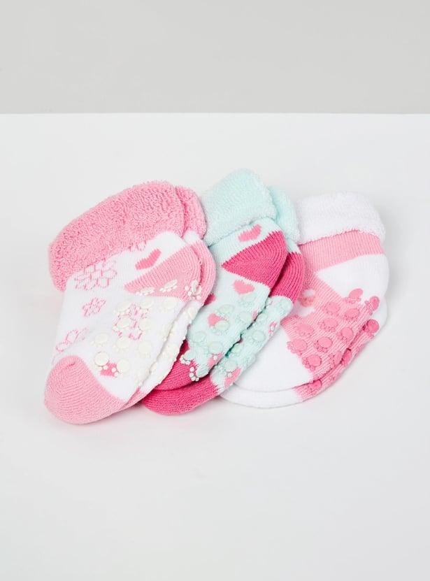 MAX Girls Patterned Socks - Set of 3