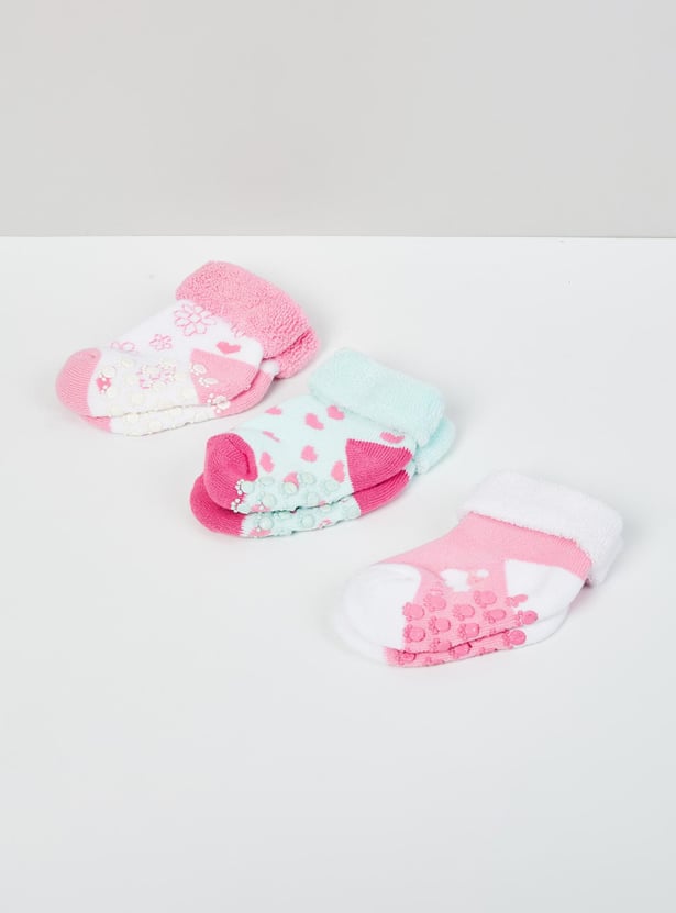 MAX Girls Patterned Socks - Set of 3