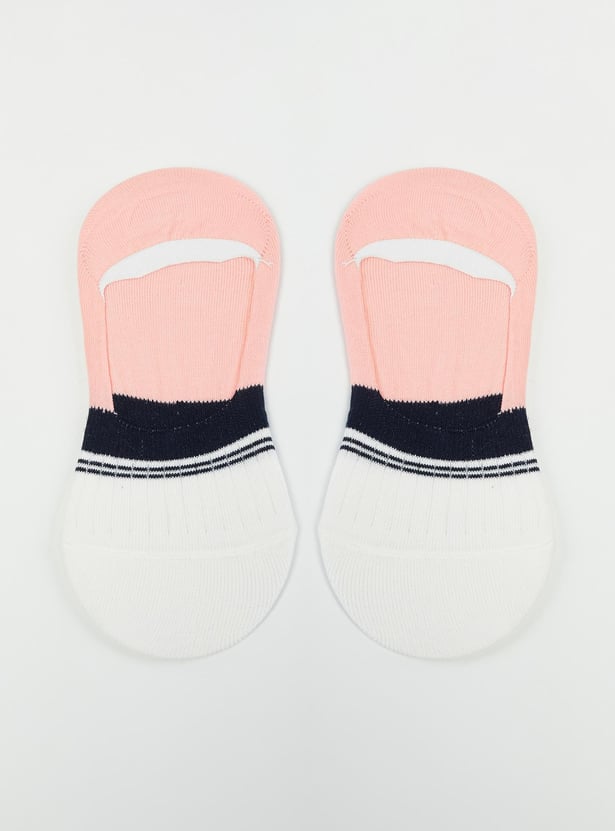 Women Colour-Blocked Footlet Socks - Set of 3