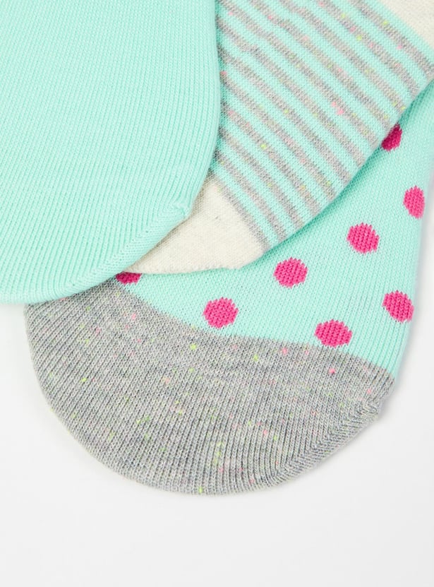 Women Printed No-Show Socks - Set of 3