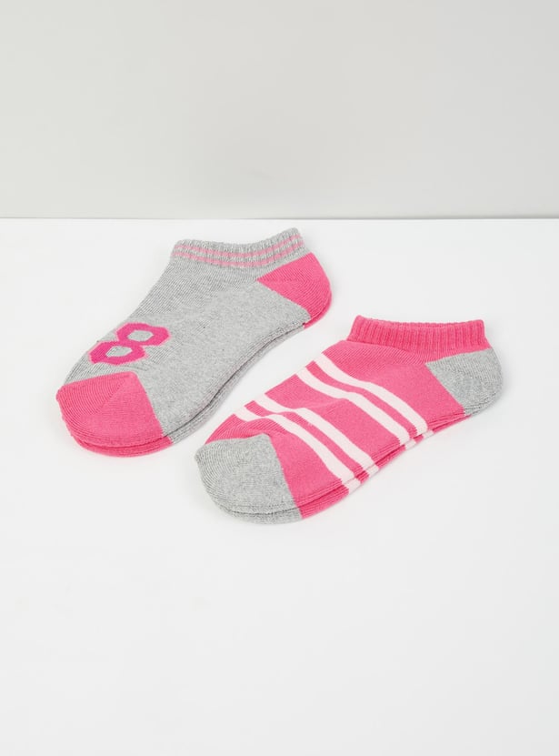 Girls Woven Design Socks- Pack of 2