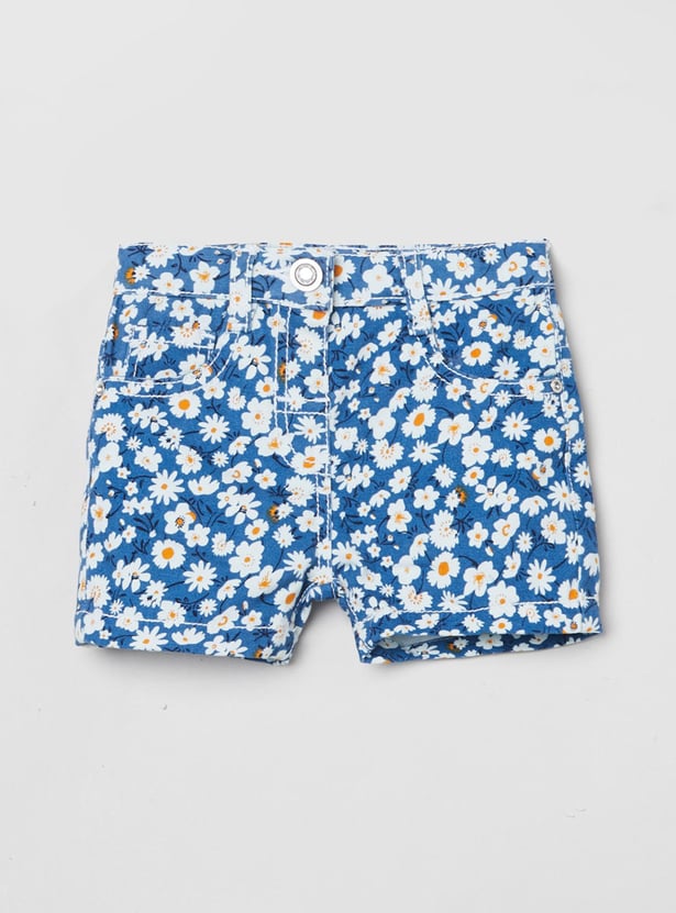 Girls Floral Print Shorts