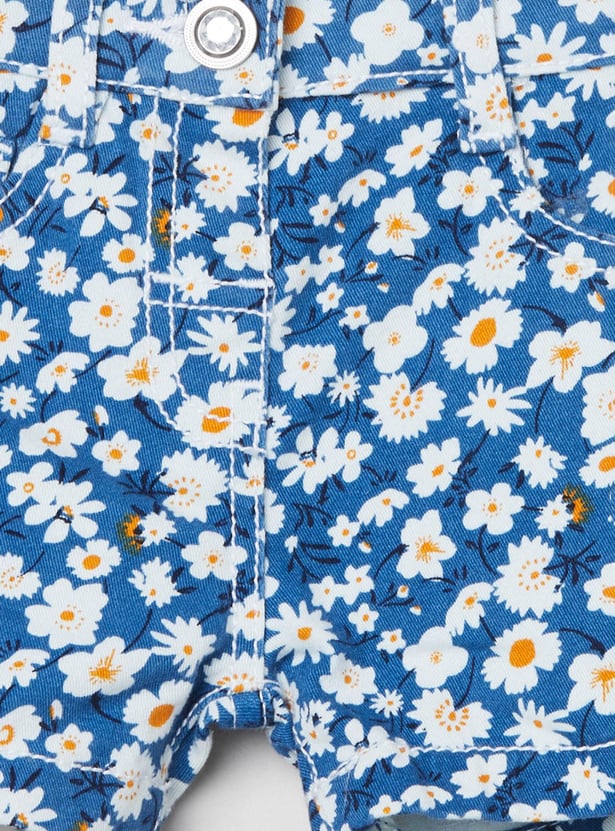 Girls Floral Print Shorts
