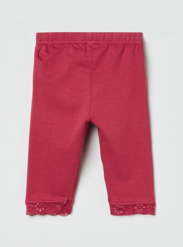 Girls Solid 3/4th Leggings