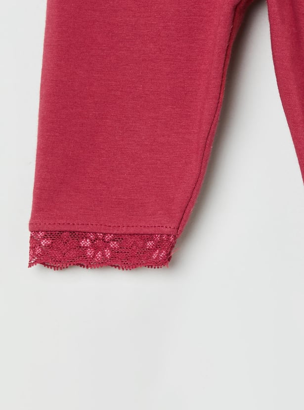 Girls Solid 3/4th Leggings