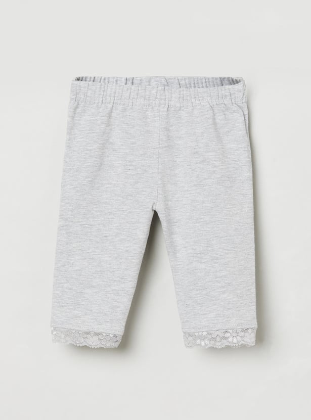 Girls Solid 3/4th Leggings