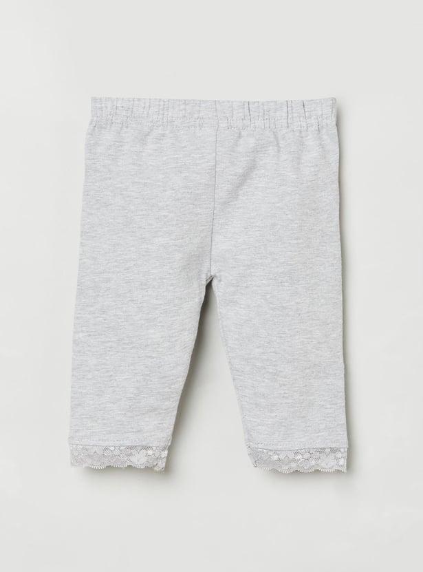 Girls Solid 3/4th Leggings