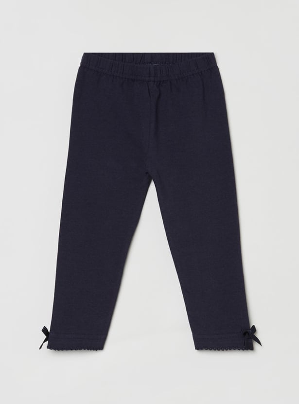 MAX Girls Solid Full Length Elasticated Leggings