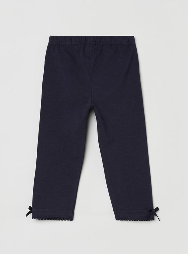 MAX Girls Solid Full Length Elasticated Leggings