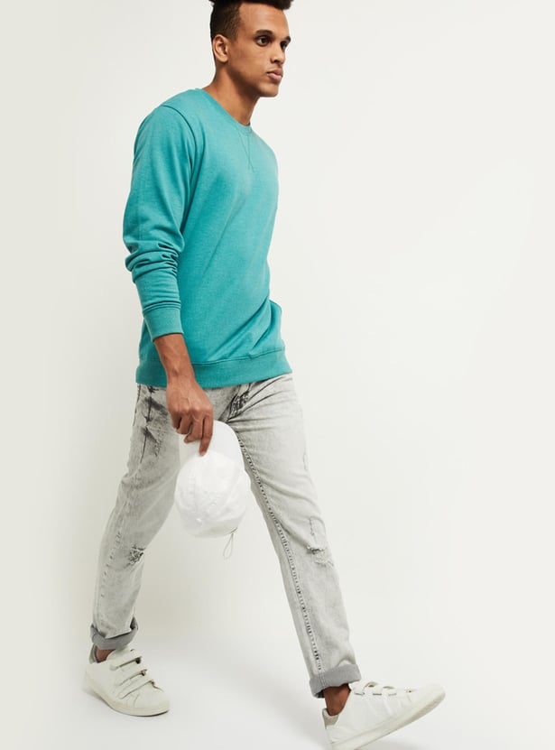 MAX Men Solid Crew Neck Sweatshirt