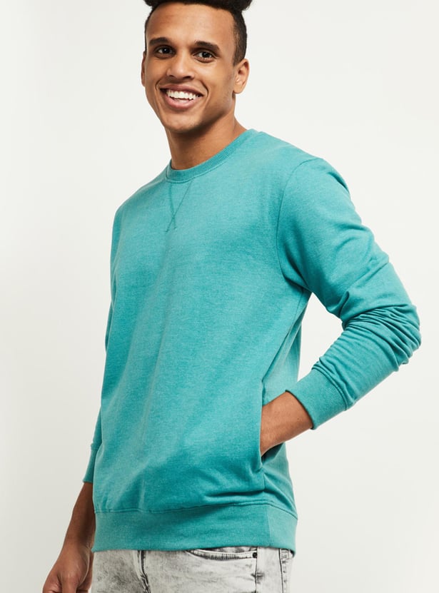 MAX Men Solid Crew Neck Sweatshirt