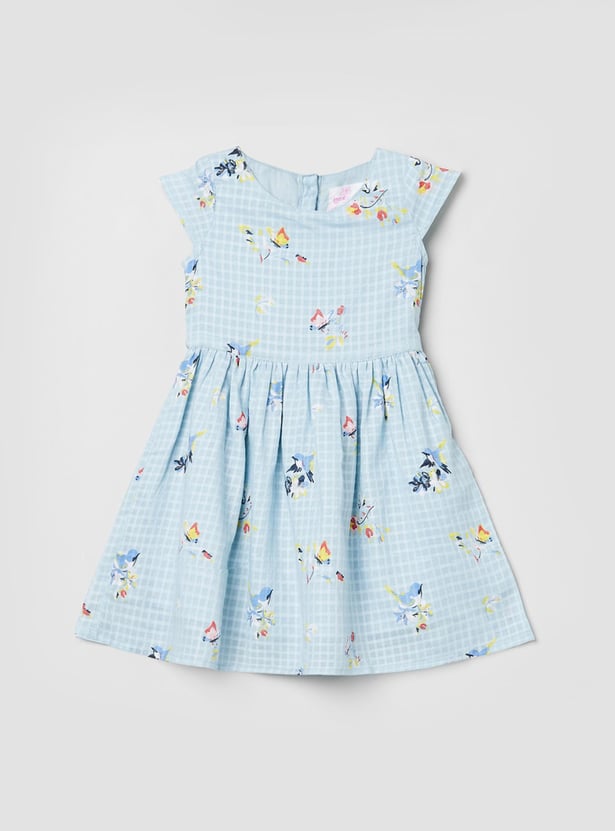 Girls Printed Fit and Flare Dress