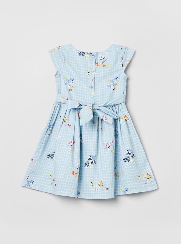 Girls Printed Fit and Flare Dress