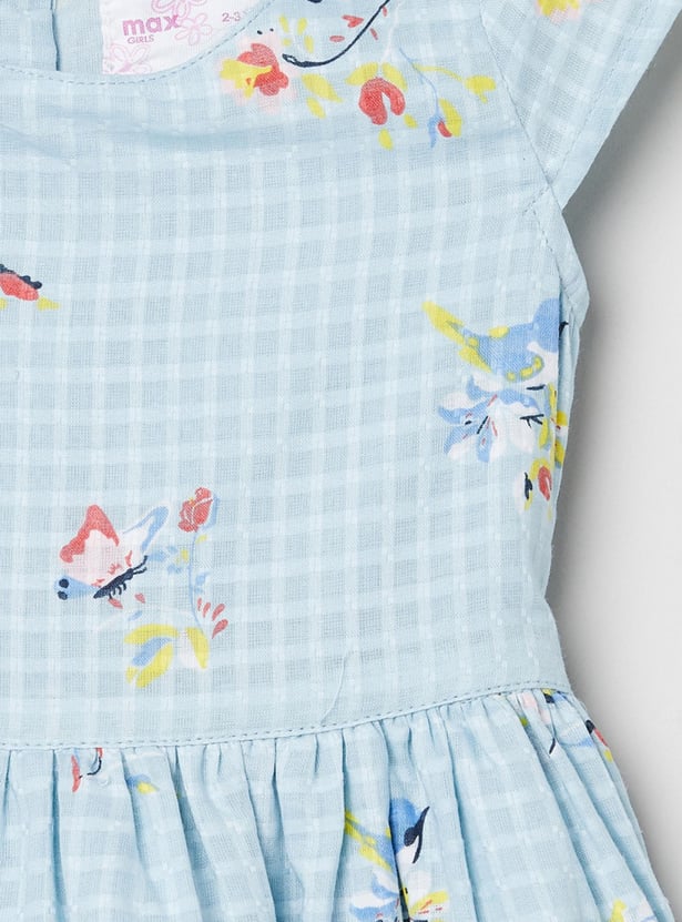 Girls Printed Fit and Flare Dress