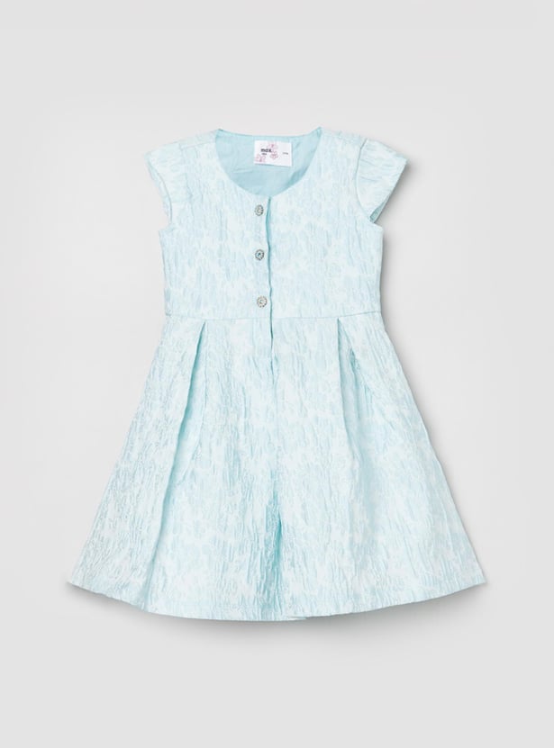 Girls Textured A-Line Dress