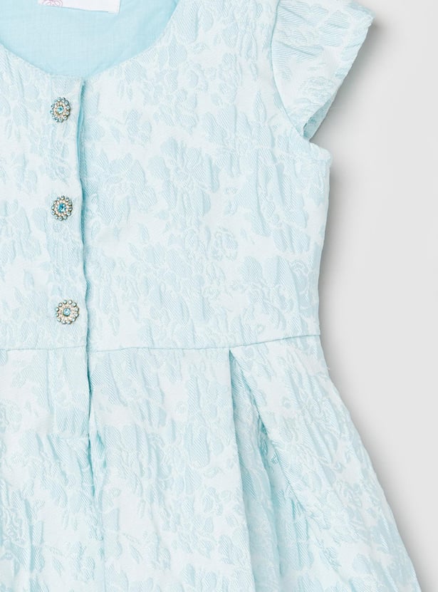 Girls Textured A-Line Dress