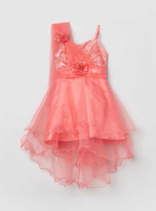 Girls Embellished Lace Detailed Sleeveless Dress