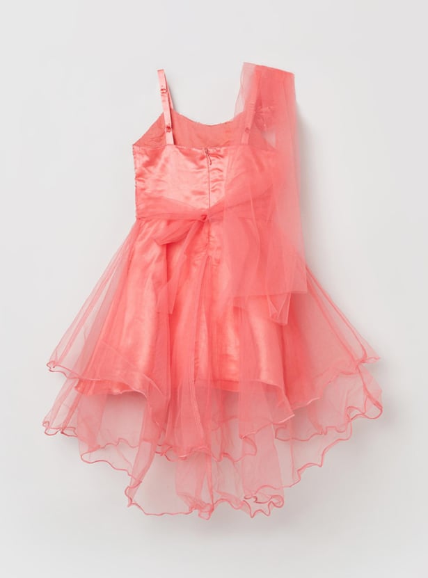 Girls Embellished Lace Detailed Sleeveless Dress