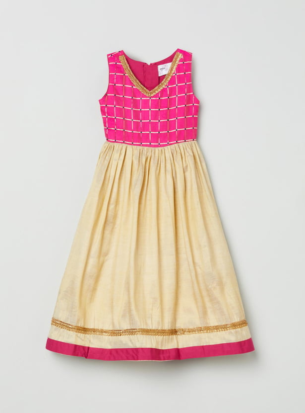 Girls Embroidered A-Line Dress