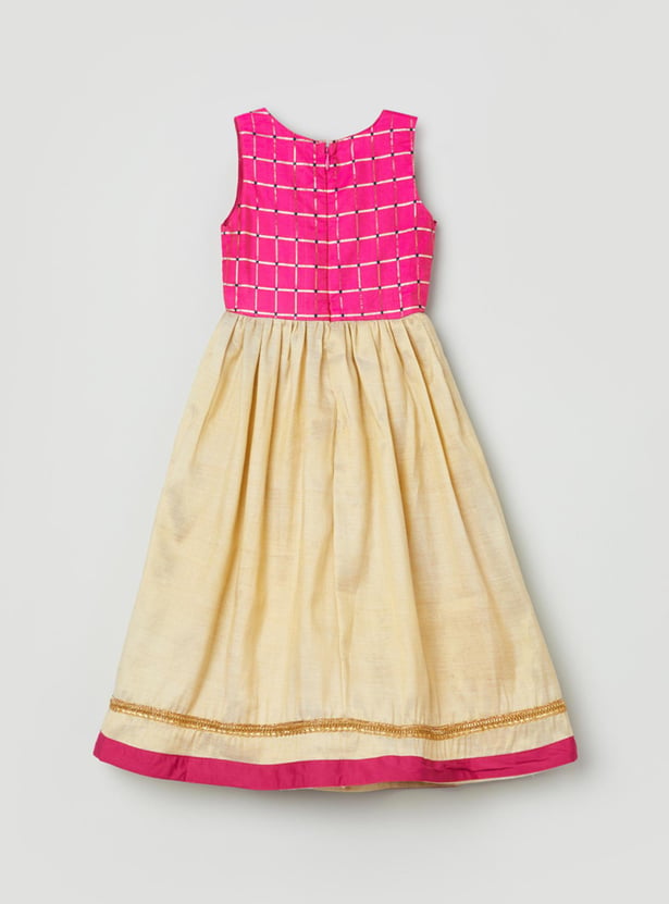 Girls Embroidered A-Line Dress
