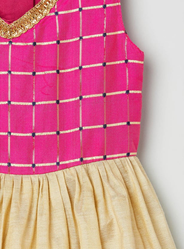 Girls Embroidered A-Line Dress