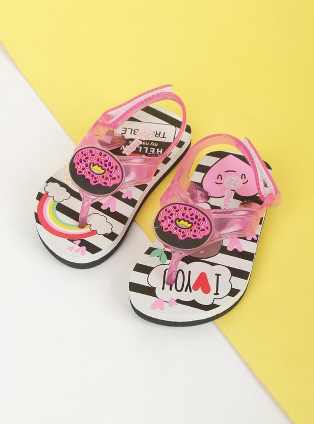 Girls Printed Flip Flops 