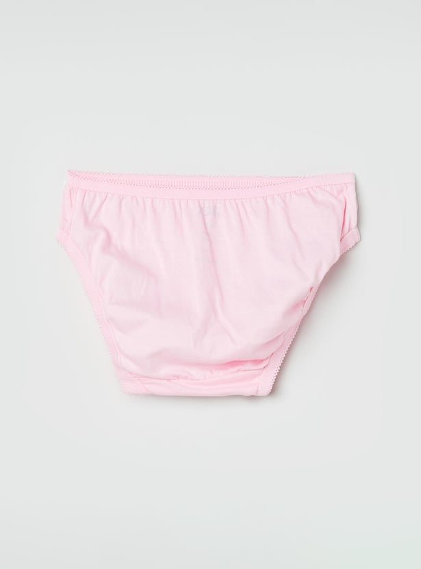 Girls Solid Elasticated Panties - Pack of 3