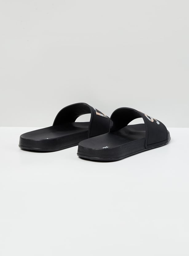 Men Printed Open-Toe Sliders 