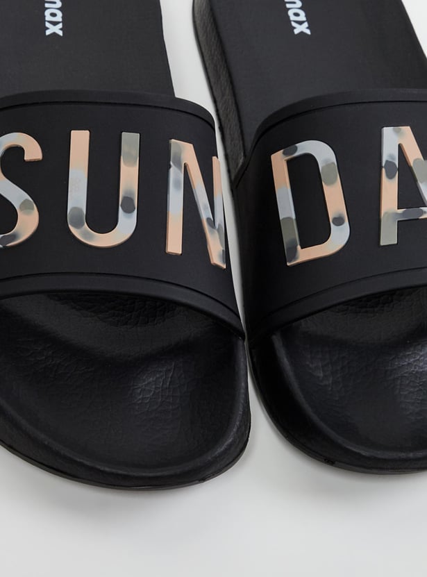 Men Printed Open-Toe Sliders 