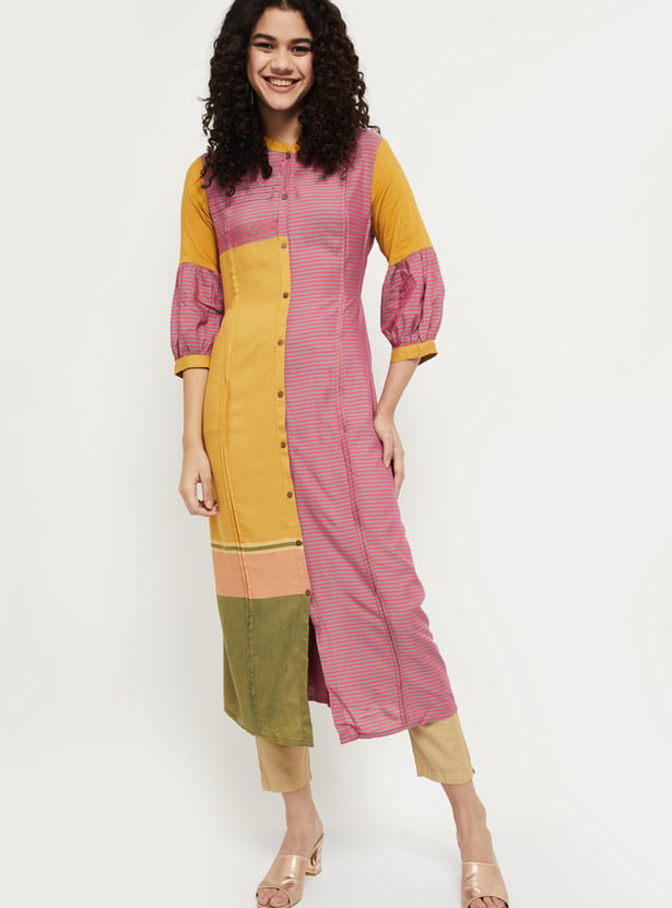 MAX Women Striped Button Down Kurta