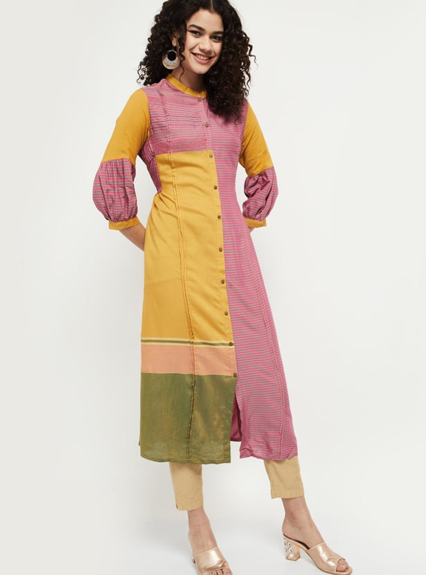 MAX Women Striped Button Down Kurta