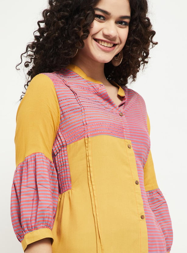 MAX Women Striped Button Down Kurta
