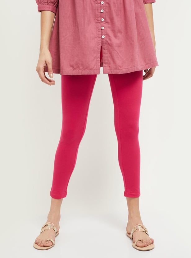 Women Solid Ankle-Length Leggings